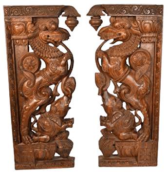 chettinad wooden pillars